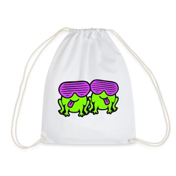 grenouilles fête lunettes de soleil cool drôle bande dessinée duo - Sac de sport léger - blanc - Devant