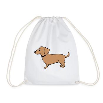 mignon teckel chiens t-shirt cadeau enfants - Sac de sport léger - blanc - Devant