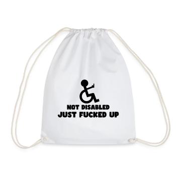 Not disabled, just completely confused! # - Drawstring Bag - white - Front
