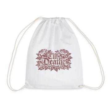 Till Death Florale Gothic | Valentins Tag - Turnbeutel - Weiß - Vorne