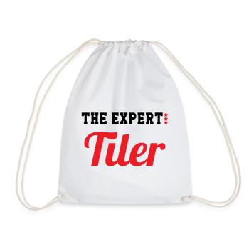 Expert tiler – pro tile laying precision - Drawstring Bag - white - Front