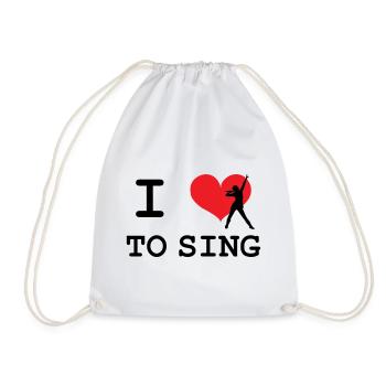 J'aime Chanter - Sac de sport léger - blanc - Devant