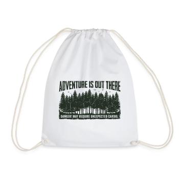 Adventure is out there – Cardio Humor Spruch - Turnbeutel - Weiß - Vorne