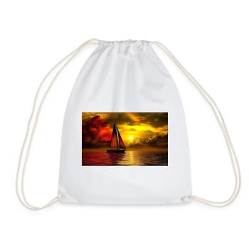 Sailboat at sunset - Drawstring Bag - white - Front