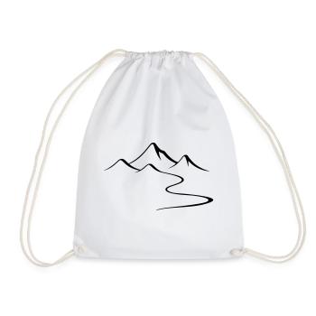 Silhouette du contour des montagnes - Sac de sport léger - blanc - Devant