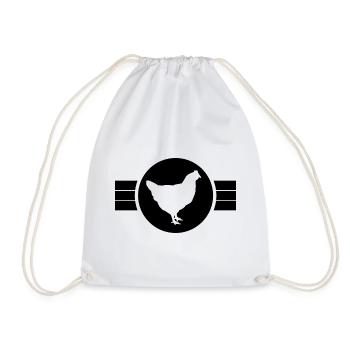 Huhn Silhouette - Turnbeutel - Weiß - Vorne