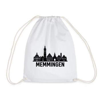 Memmingen Skyline Silhouette - Turnbeutel - Weiß - Vorne
