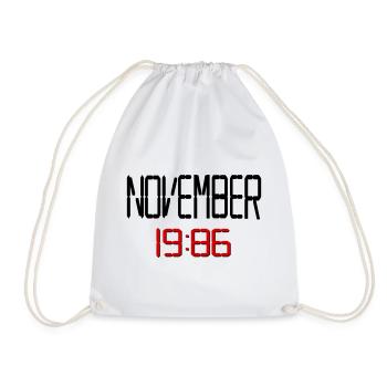 40. Geburtstag November 1986 - Turnbeutel - Weiß - Vorne