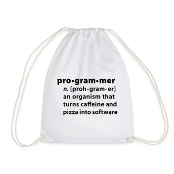Programmer dictionary definition - Drawstring Bag - white - Front
