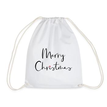 Merry Christmas Stern Geschenk Weihnachten - Turnbeutel - Weiß - Vorne