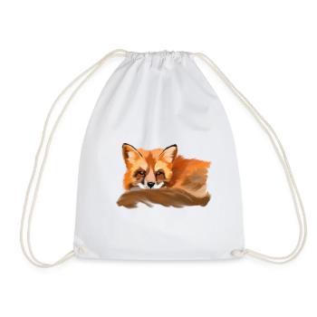 fox - Drawstring Bag - white - Front