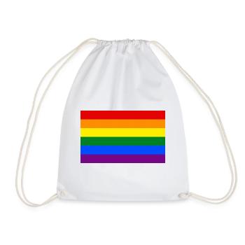 Homosexuell Stolz Flagge Regenbogen Flagge LGBT Aufkleber - Turnbeutel - Weiß - Vorne