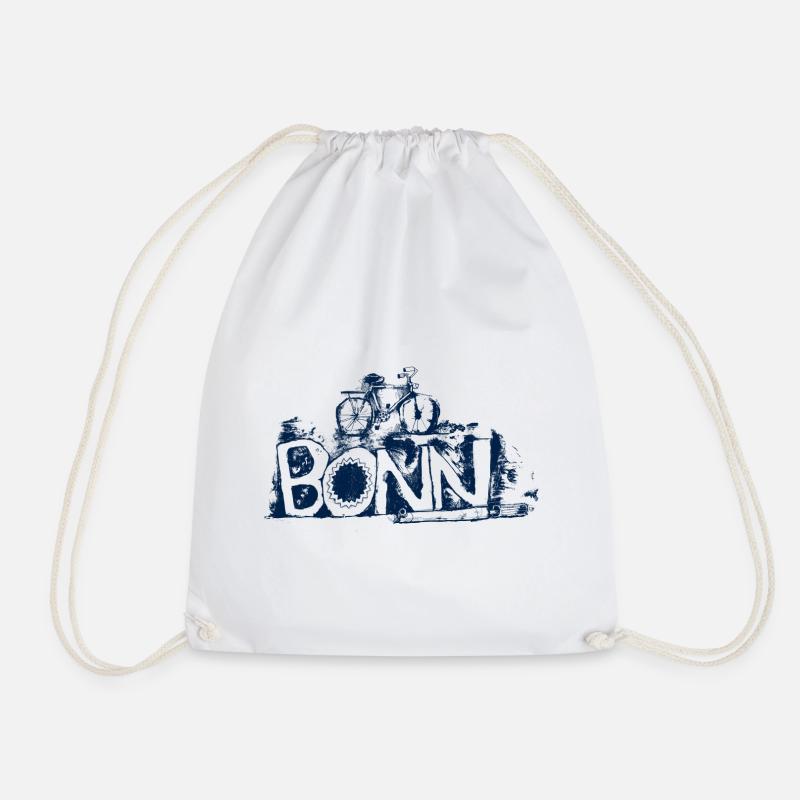 Bicycle Bonn Motif - Drawstring Bag - white