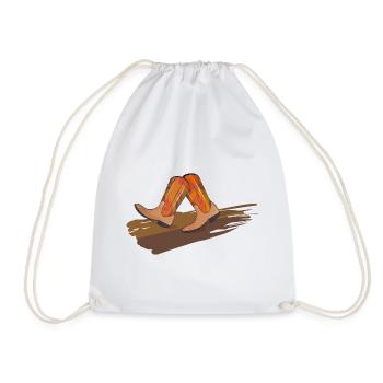 Square Dance - Cowboy boots on the parquet - Drawstring Bag - white - Front