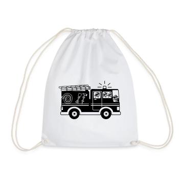 Fire engine - Drawstring Bag - white - Front