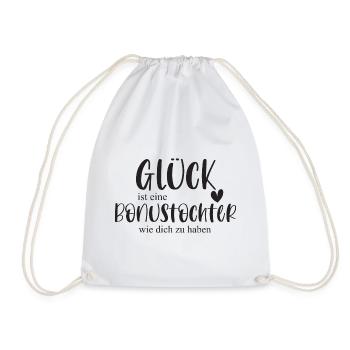 Tochter Bonustochter Kind Familie Geschenk Glück - Turnbeutel - Weiß - Vorne