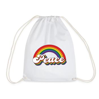 Peace Rainbow - Drawstring Bag - white - Front