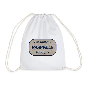 Tennessee Nashville Musik City Schild - Turnbeutel - Weiß - Vorne