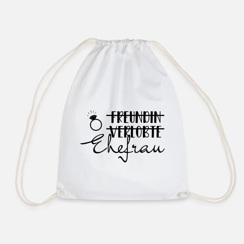 Verlobte Ehefrau Braut Hochzeit Bride hen night - Turnbeutel - Weiß