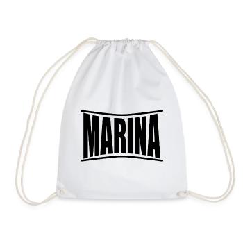 Marina t-shirt t-shirt name gift idea - Drawstring Bag - white - Front
