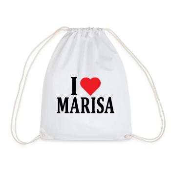 T-Shirt-Name I love Marisa T-Shirt Geschenkidee - Turnbeutel - Weiß - Vorne