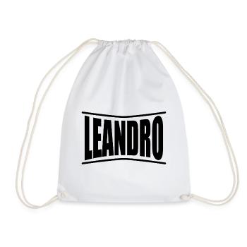 t-shirt name Leandro t-shirt gift idea - Drawstring Bag - white - Front