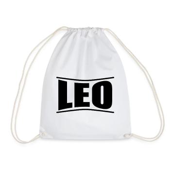 T-Shirt Name Leo T-Shirt Geschenkidee - Turnbeutel - Weiß - Vorne