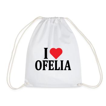 t-shirt I love Ofelia t-shirt gift idea - Drawstring Bag - white - Front
