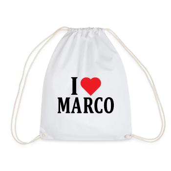 t-shirt j’aime Marco t-shirt idée cadeau - Sac de sport léger - blanc - Devant