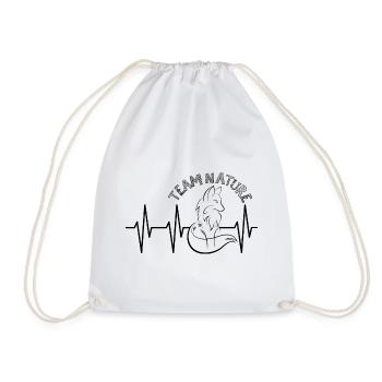 pulse fox nature heartbeat icon graphic icon - Drawstring Bag - white - Front