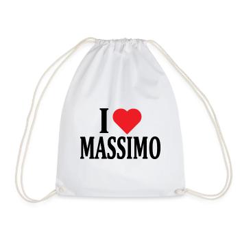 t-shirt I love Massimo t-shirt gift idea - Drawstring Bag - white - Front