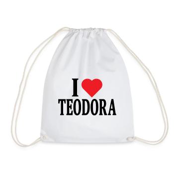t-shirt j’aime Teodora t-shirt idée cadeau - Sac de sport léger - blanc - Devant