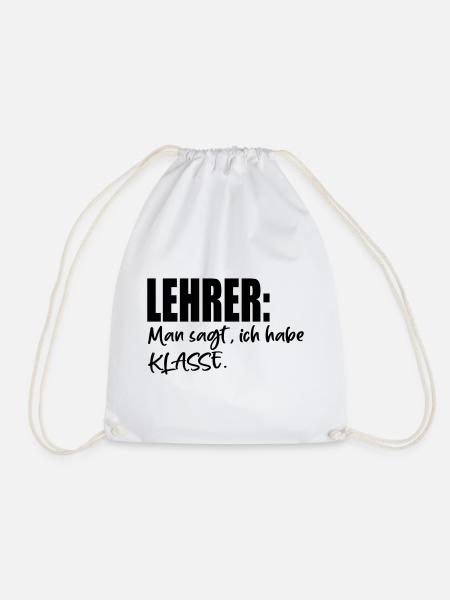 LEHRER SPRÜCHE MIT KLASSE - Turnbeutel - Weiß
