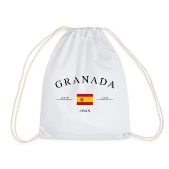 Granada Spain – Holiday Souvenir & Gift - Drawstring Bag - white - Front