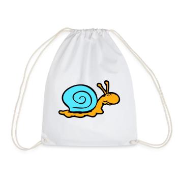 snail shell snail slug smiles sweetly - Drawstring Bag - white - Front