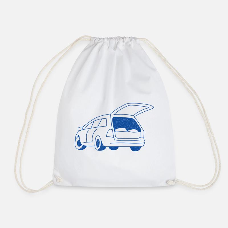 Camping in the car - Drawstring Bag - white