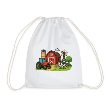 Paysage de ferme rurale - Sac de sport léger - blanc - Devant