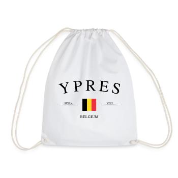 Ypres Ieper Belgium – Holiday Souvenir & Gift - Drawstring Bag - white - Front