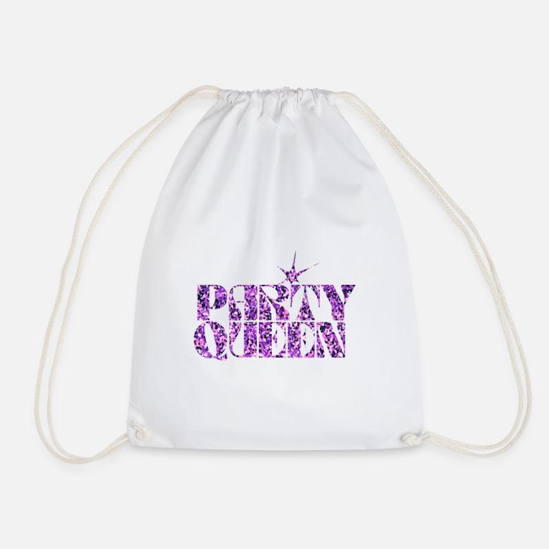 Party Queen Glitzer Typografie - Turnbeutel - Weiß