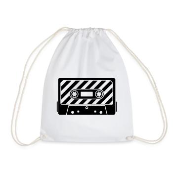 Cassette Retro Mixtape – Music Cult Motif - Drawstring Bag - white - Front