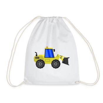 Excavator - Drawstring Bag - white - Front