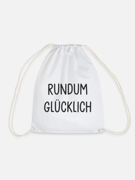 Rundum Glücklich Typo - Turnbeutel - Weiß