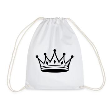 Crown King Symbol - Drawstring Bag - white - Front
