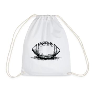 Vintage American Football Ball Sportsman - Drawstring Bag - white - Front