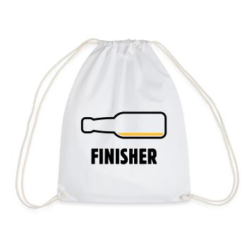 Finisher (Bier / Bierchen / Biertrinker / POS 2C) - Turnbeutel - Weiß - Vorne