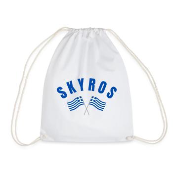 Skyros Griechische Kreuzflaggen - Turnbeutel - Weiß - Vorne