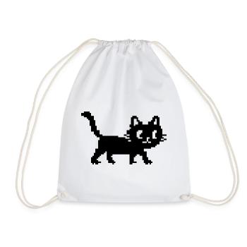 Mignon chat rétro Pixel Cat – Chat de jeu 8 bits - Sac de sport léger - blanc - Devant
