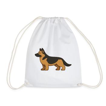 Illustration du berger allemand en marron et noir - Sac de sport léger - blanc - Devant