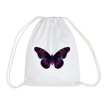 Holographic Neon Butterfly - Drawstring Bag - white - Front