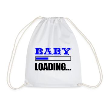 Blaues Großbuchstaben BABY Design - Turnbeutel - Weiß - Vorne